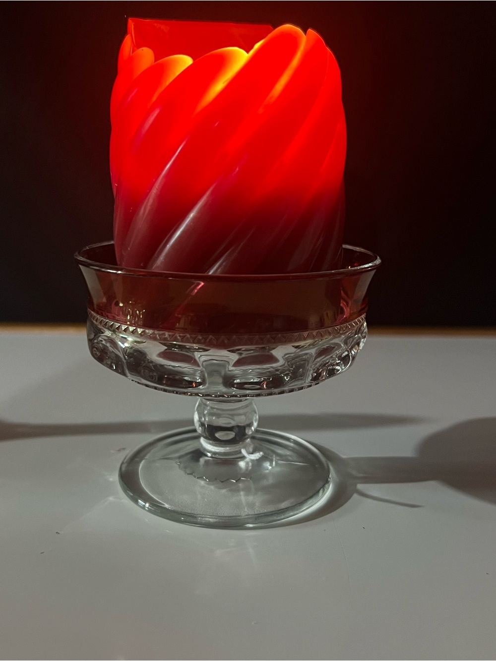 Vintage Tiffin Franciscan King's Crown Ruby Red Flashed sherbet glass
